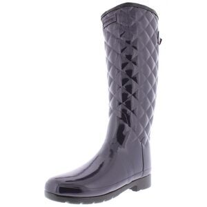 Hunter Womens Refined Gloss Purple Tall Knee-Length Rain Boots Shoes New
